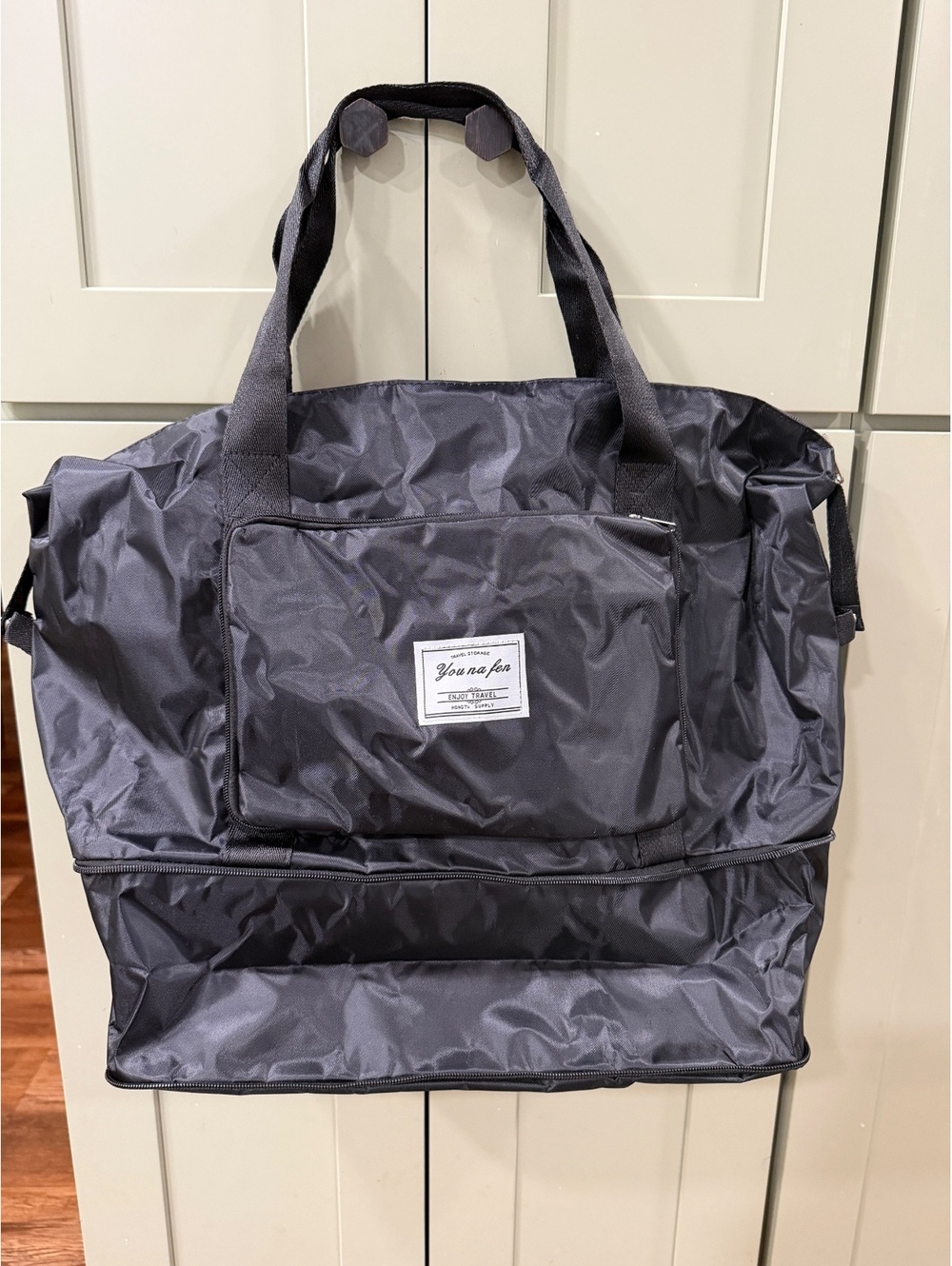 Black Foldable Travel Tote Bag